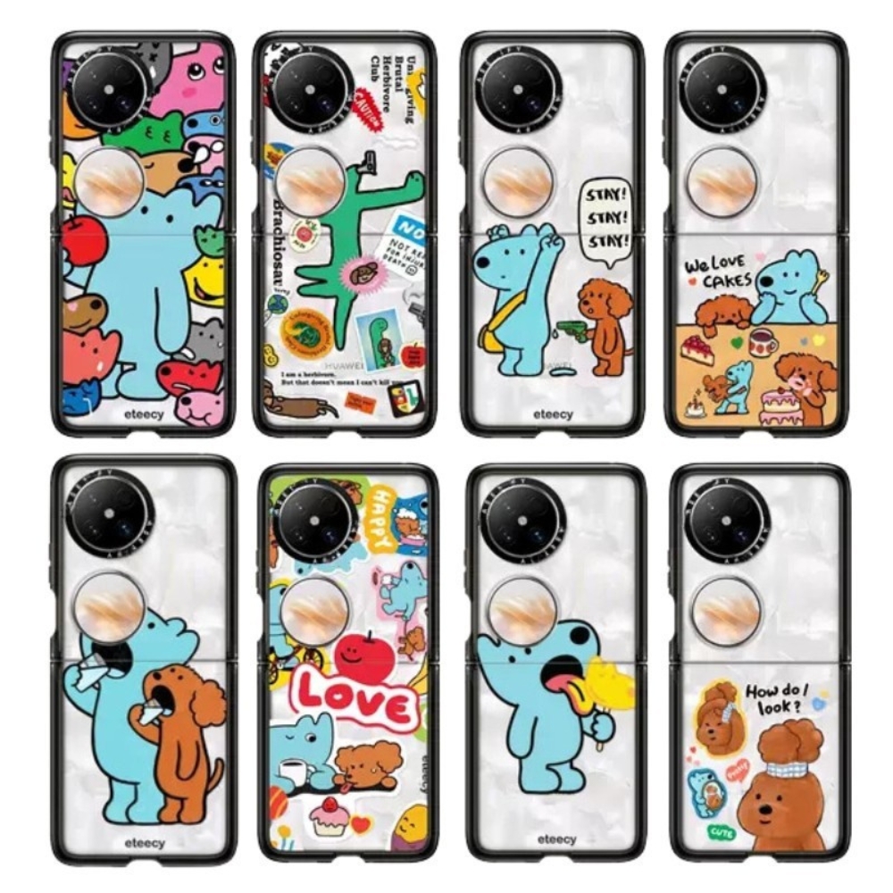 CASE狗狗不许动 海洋世界 小恐龙 适用于华为pocket2手机壳卡通可爱适用pocket2亚克力防摔保护套
