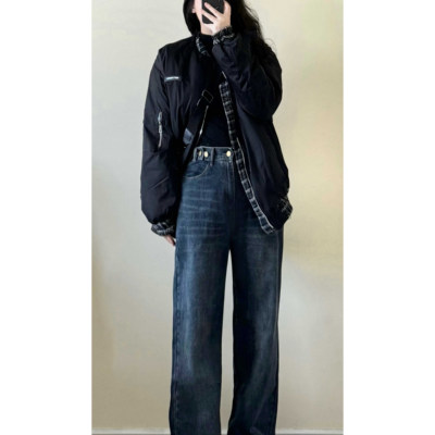 适合胯大腿粗的裤子女显瘦宽松阔腿牛仔裤梨形身材高腰大码直筒裤