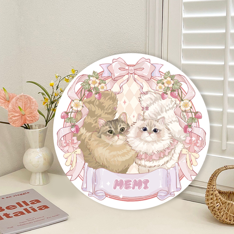 可爱猫咪diy数字油画丙烯童话镇