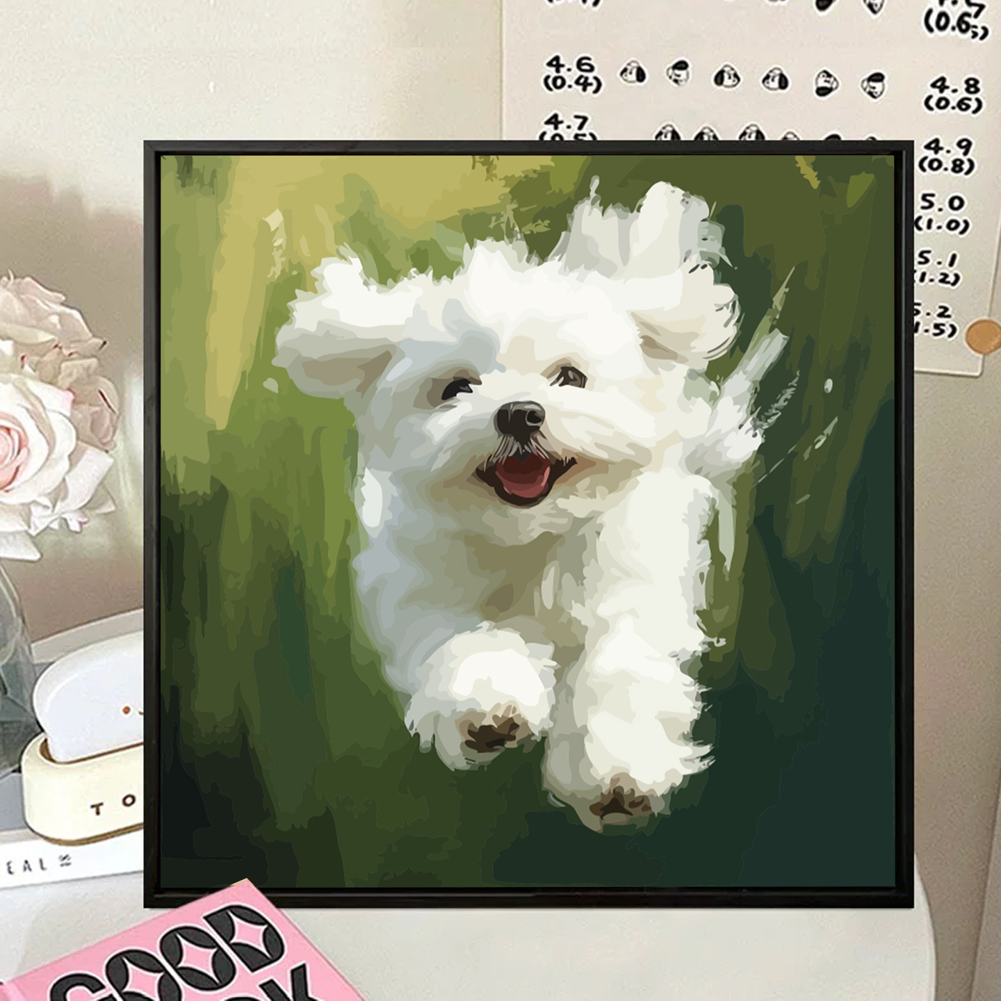 潦草的小狗卡通宠物diy数字油画