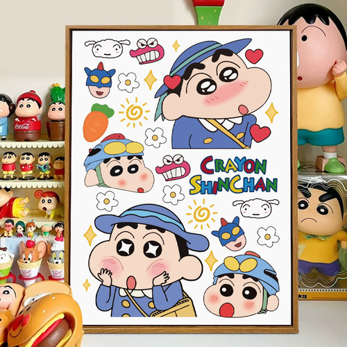 蜡笔小新卡通丙烯画卡通生日画