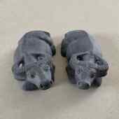 石牛摆件青石水牛卧牛石材雕刻牛工艺品茶宠流水装 饰石刻石头牛