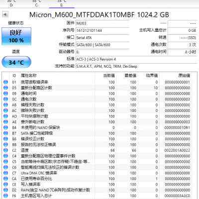 镁光M600 1TB MLC固态硬盘 SATA3企业级硬盘台式电脑笔记本硬盘