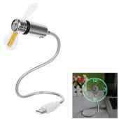 智能USB时钟小风扇LED发光创意迷你风扇学生办公电脑风扇小型礼品