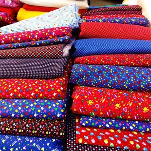 小花布,宝宝棉衣棉裤布料,细斜纹纯棉布,中国风图案,一米就免邮