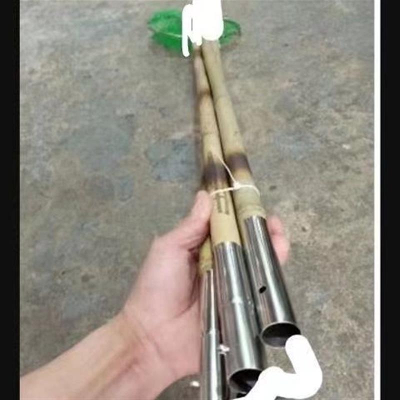 抄网杆折叠杆接头竹竿抄网套装两节杆可折叠竹竿抄网2米3米竹子杆