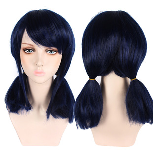 动漫cosplay假发 Miraculous Ladybug 深蓝色瓢虫 双马尾wig