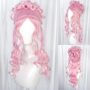 星期三2艾格尼丝 伊妮德 粉色长卷发 cos假发