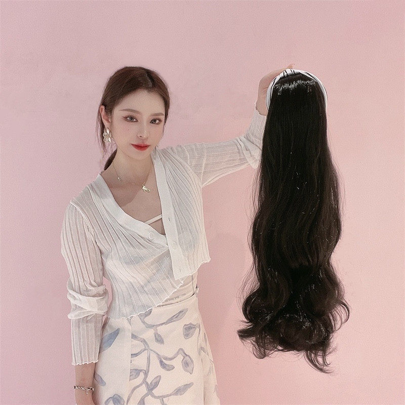 网红同款懒人发箍假发女大波浪假图片
