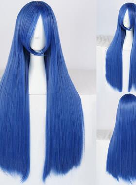 80厘米万用款深蓝色长直发 毛娘角色造型通用款 玫瑰网