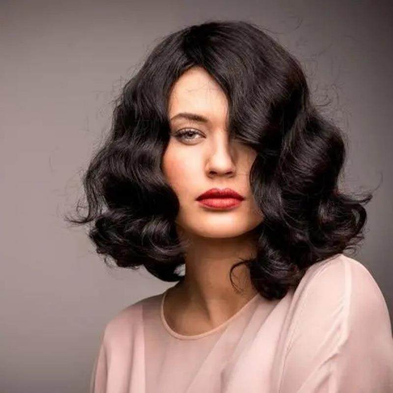 速卖通跨境热销假发 大波浪温柔仿真偏分蓬松卷发女头套 工厂现货