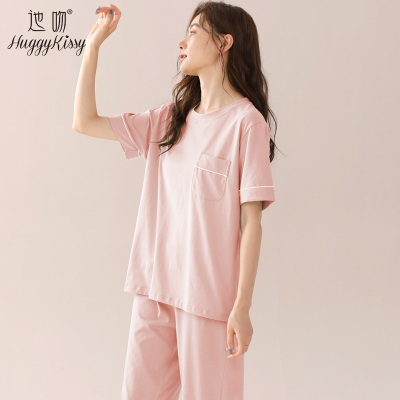 夏季纯棉薄款女睡衣套装可外穿