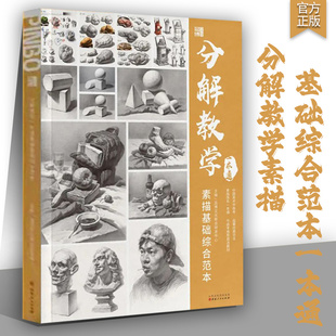 分解教学素描基础综合范本一本通2022品博文化基础石膏几何体组合精微静物人物五官头像石膏像美术技法教材美院艺联考教程画册书
