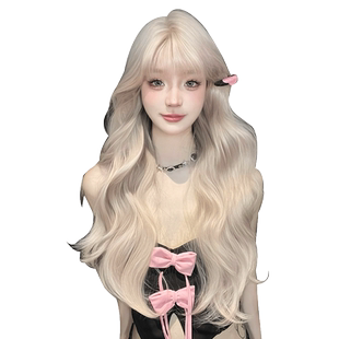 说鹿假发女日常中分网红假发自然逼真甜美韩系全头套式