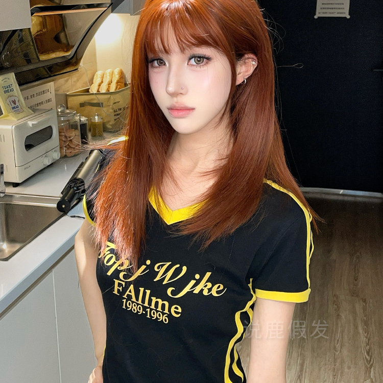 说鹿假发女自然逼真学生头中长发夏季全头套整顶假发