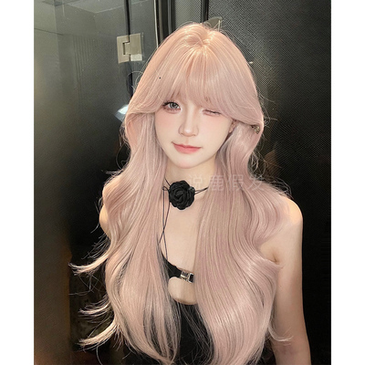 说鹿假发女长发粉色长卷发假发女全头套lolita假发自然逼真假发套