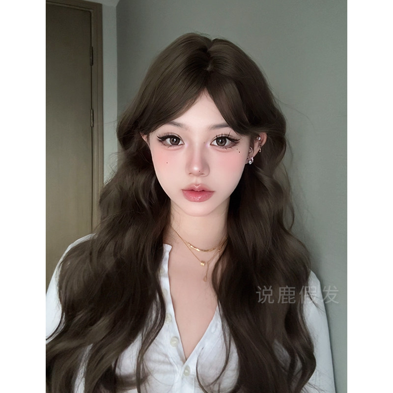 说鹿假发女日常网红蛋蛋卷秋季新款自然甜美逼真全头套式假发