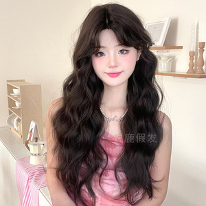 说鹿假发女日常网红新款几字刘海羊毛卷lolita自然jk全头套式