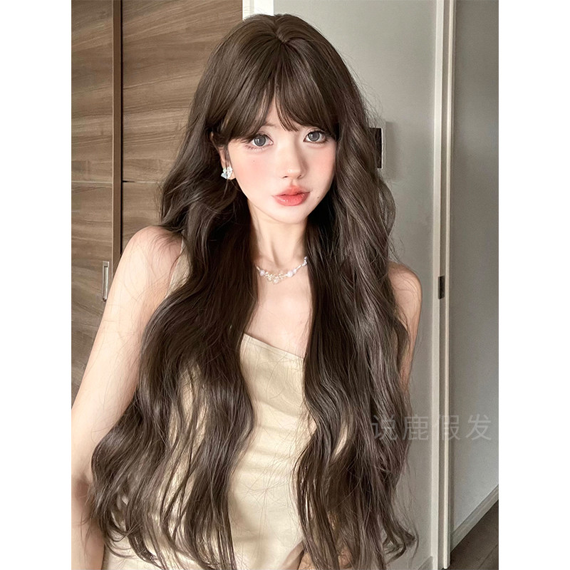 说鹿假发女长卷发lolita逼真空气刘海假发全头套式假发