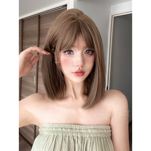 说鹿假发新款女落肩短发修饰脸型网红自然jk少女日常假发