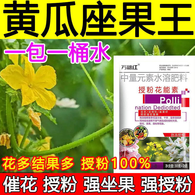 黄瓜授粉座果精黄瓜授粉药沾花素保花保果强制座果肥料防落果正品