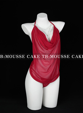 性感纯欲挂脖网纱荡领露背肚兜胸链睡裙御姐情侣约会制服晴趣qqny