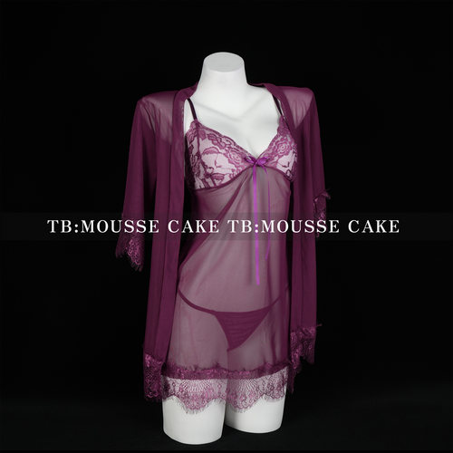 性感纯欲蕾丝吊带网纱睡裙紫色韵味居家御姐情侣约会制服晴趣qqny