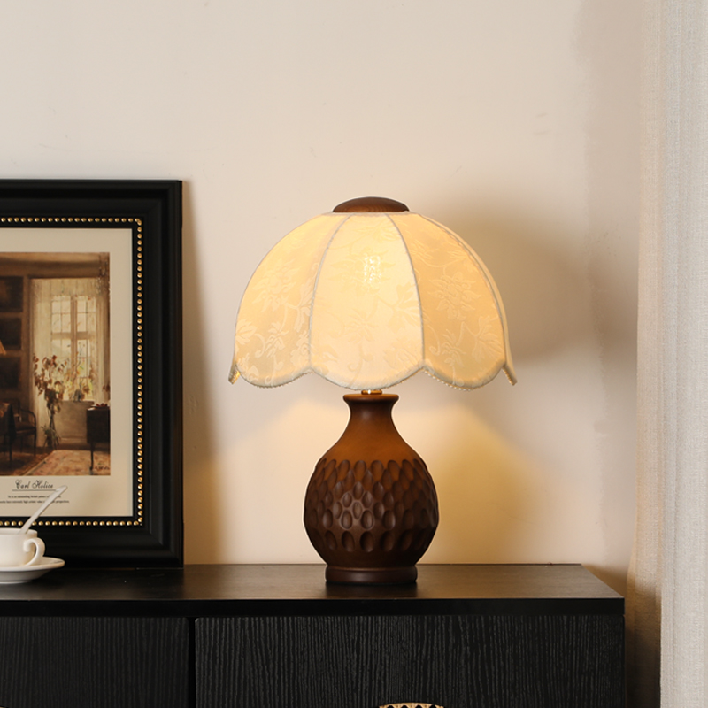 中古风实木台灯法式复古灯具