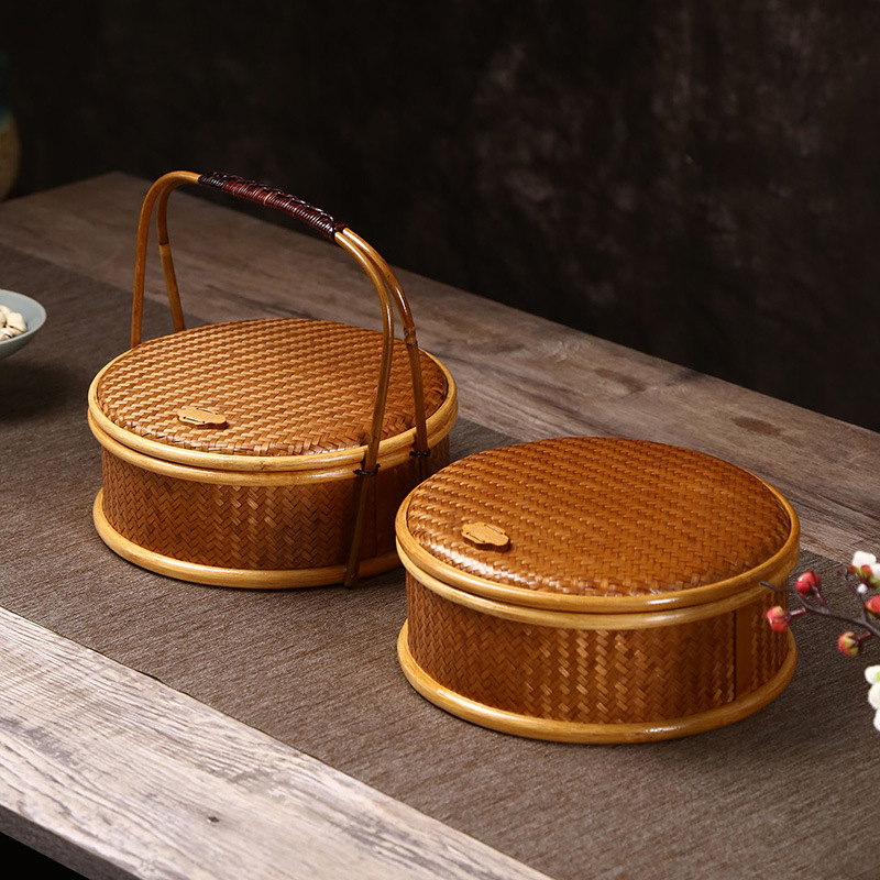 日式竹编复古多层食盒提篮中式复