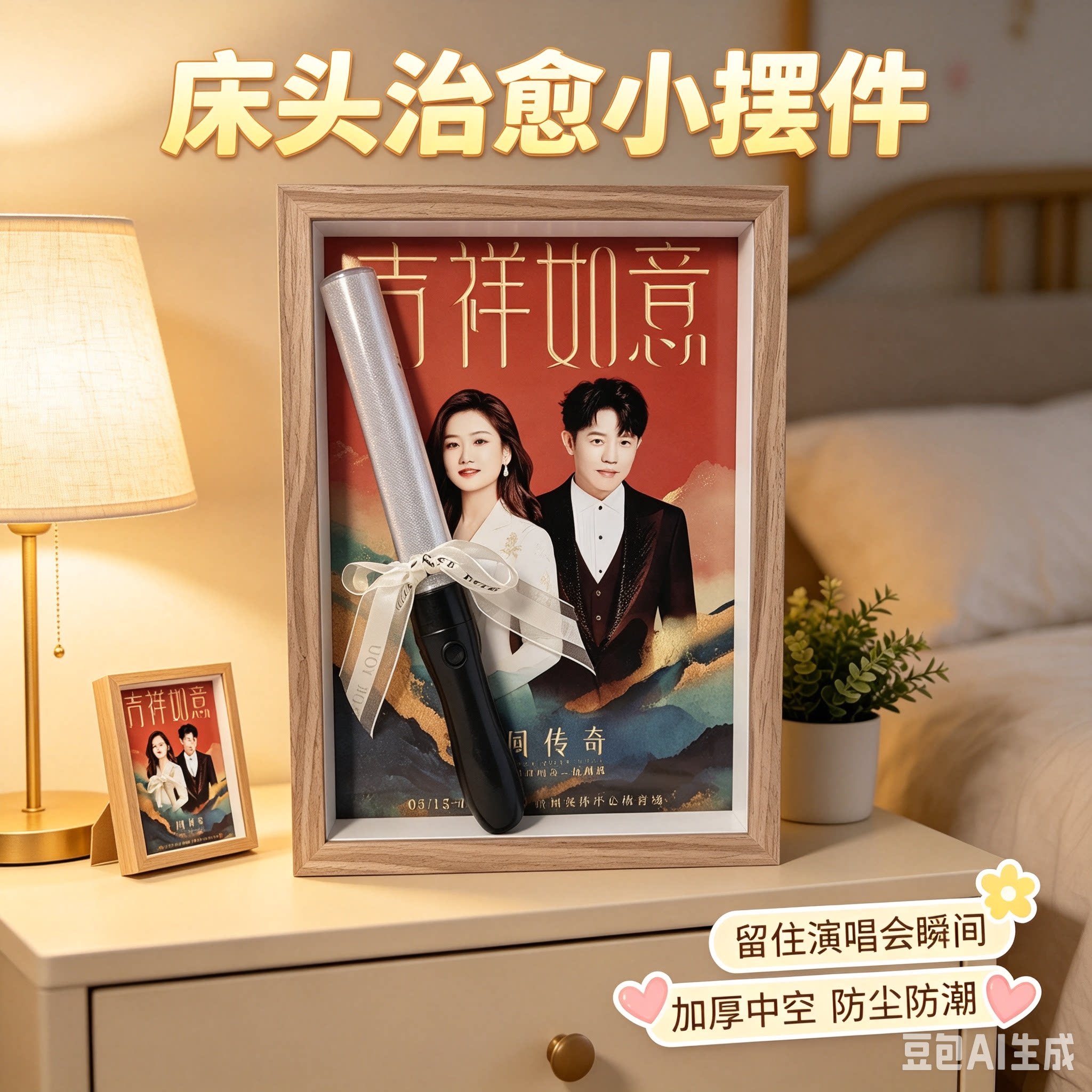 实木玻璃中空立体相框定制图片