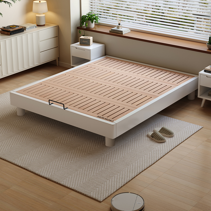Casa Relax全榉木无床头榻榻米悬浮床小户型榉木排骨架床板可定制