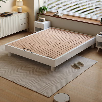 Casa Relax全榉木无床头榻榻米悬浮床小户型榉木排骨架床板可定制