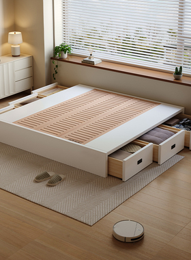 Casa Relax无床头全实木榻榻米双边侧抽床榉木静音排骨架定制尺寸