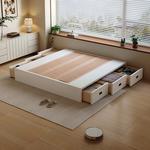 Casa Relax无床头全实木榻榻米双边侧抽床榉木静音排骨架定制尺寸