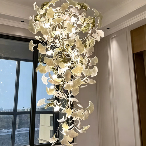 定制酒店大堂设计师银杏树叶吊灯售楼部沙盘艺术吊灯宴会厅灯饰