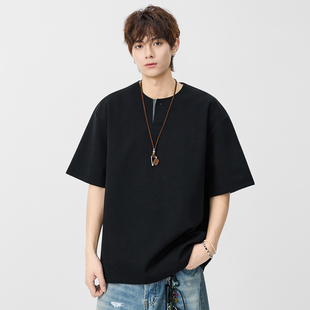 男士 男生重磅圆领宽松短袖 百搭休闲套头T恤 2026新款 吾一白夏季
