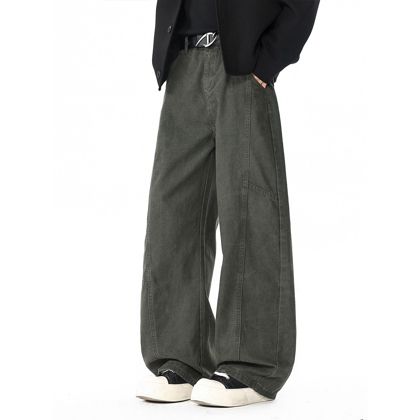 吾一白春秋季2025新款男生美式宽松多袋阔腿裤男士直筒休闲工装裤,男装,休闲裤,淘宝优惠券,粉丝福利购,淘宝优惠卷