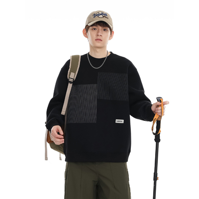 吾一白awhite男生美式圆领卫衣