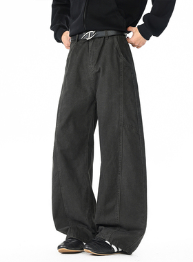 吾一白春秋季2026新款男生美式宽松多袋阔腿裤男士直筒休闲工装裤