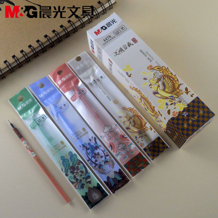 晨光文明宝藏敦煌系列速干中性替芯黑色0.38mm全针管签字笔芯4478