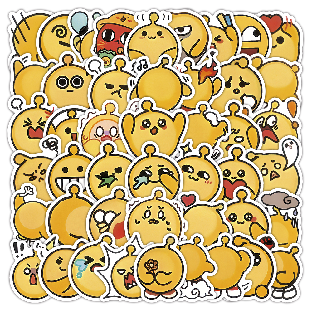 80张蛋仔派对表情包贴纸可爱卡通女孩儿童装饰行李箱防水封口贴画