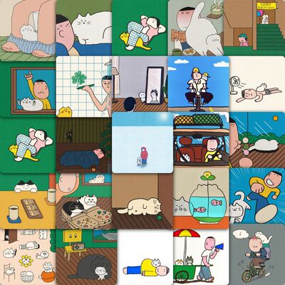 59张gomatsu插画贴纸卡通可爱表情包装饰手机壳笔记本防水贴画diy