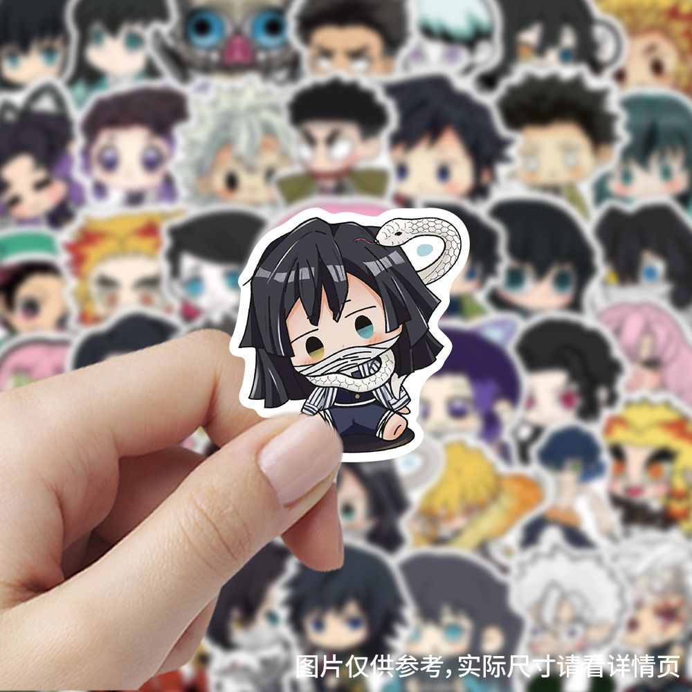 60张鬼灭之刃贴纸炭治郎祢豆子周边装饰手账手机壳笔记本防水贴画