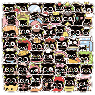 104张Q版 饰手机壳防水贴画 罗小黑贴纸可爱卡通呆萌萌系动漫周边装
