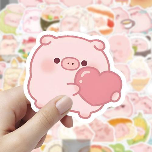 120张甜宝小猪贴纸卡通可爱趣味创意周边diy装饰电脑手账贴画防水