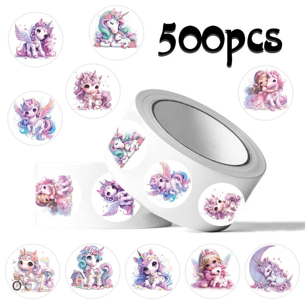 1000贴独角兽卷卷贴可爱卡通缤纷独角兽装饰手机壳行李箱防水贴画