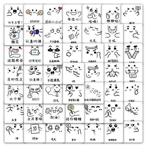 118张简笔画批改作业贴纸儿童小朋友创意图案鼓励夸奖防水小贴画