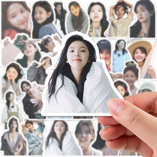 126张可爱甜妹章若楠明星周边贴纸甜美风DIY电脑手机手账贴画防水
