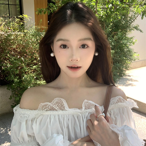 724STF棉花珍珠耳钉女法式复古耳环高级感小众气质耳饰港风