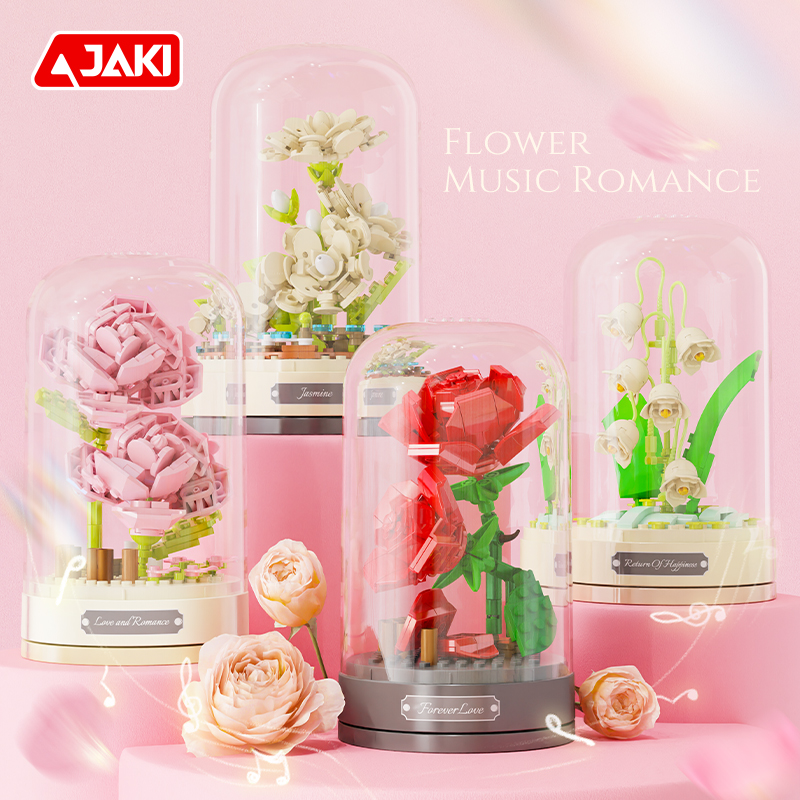 JAKI佳奇积木永生花音乐八音盒